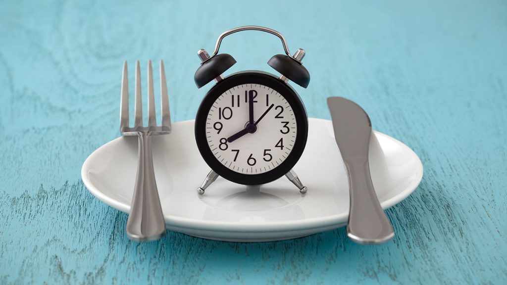 clock on an empty plate